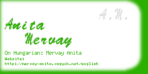anita mervay business card